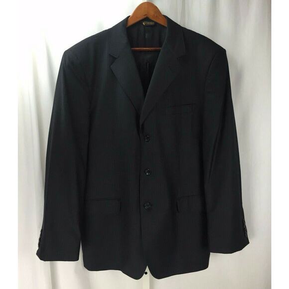 Giovanni BESPOKE Ermenegildo Zegna TROFEO Charcoal Blazer Jacket Coat 46L - Picture 1 of 7
